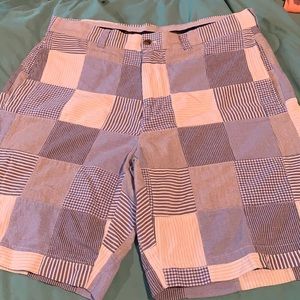7” Patchwork blue and white Brooks Brothers Shorts 33